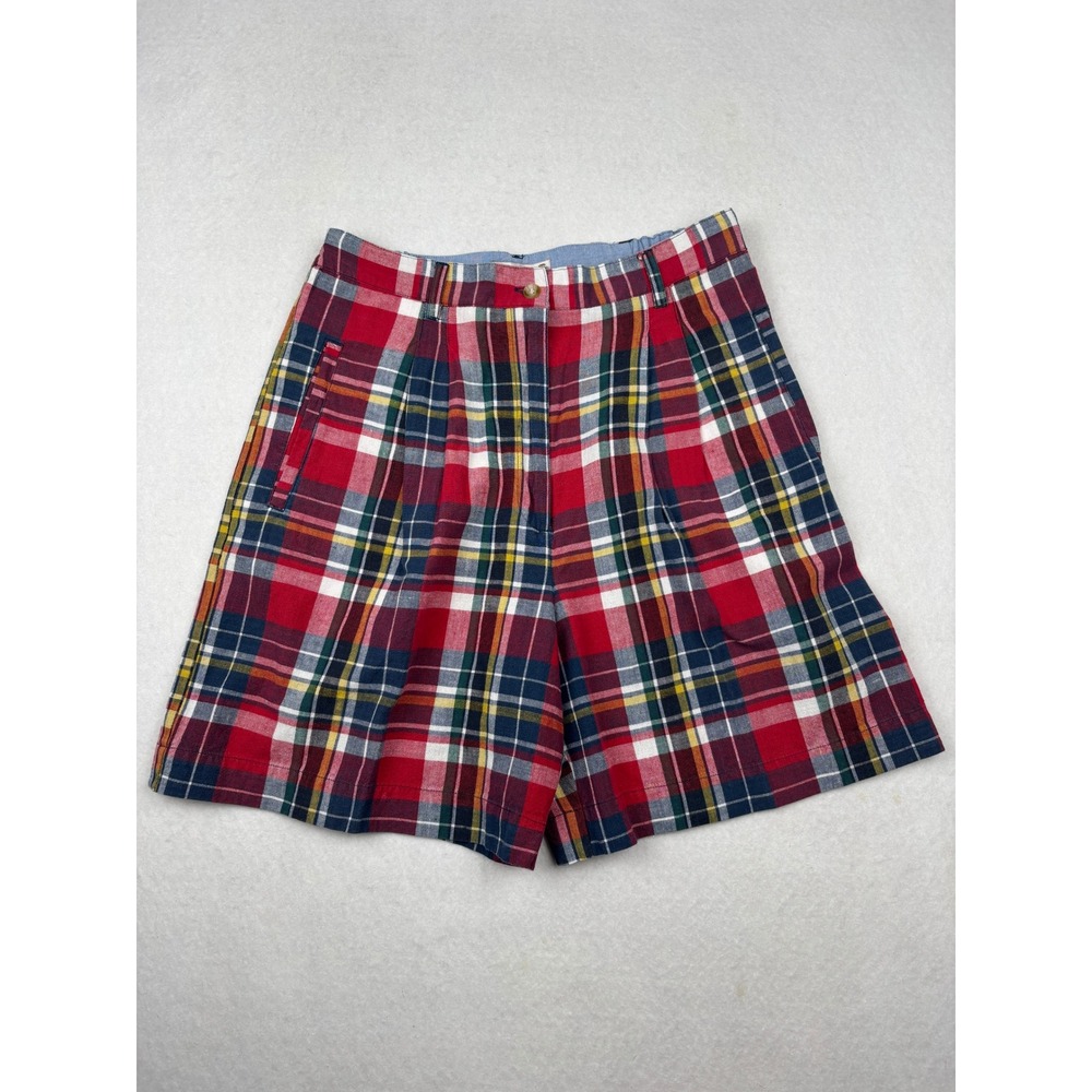Bugle‎ Boy Shorts Womens 10 Plaid Pleated High Rise Vintage